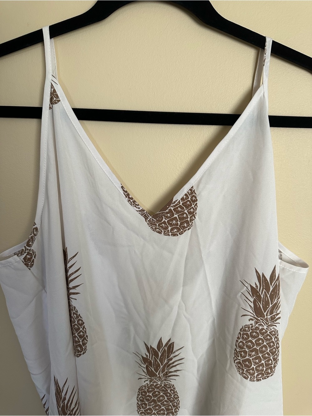 SHEIN White Pineapple Print Camisole Tank Dress